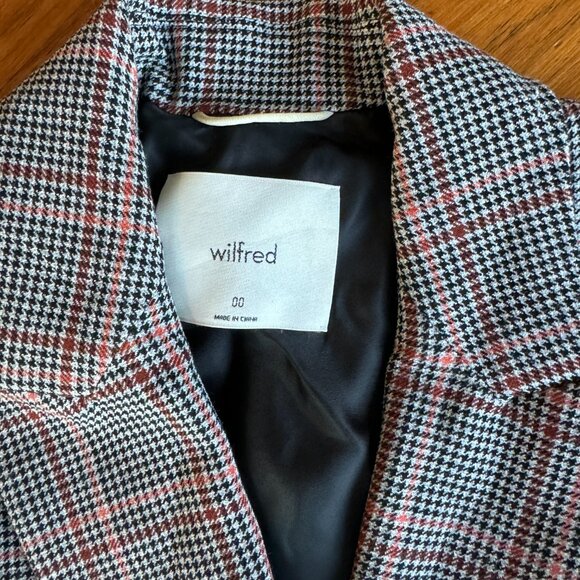 Like New WILFRED MARGAUX BLAZER DOUBLE BREASTED CHECK PLAID Sz 00 - Picture 3 of 5